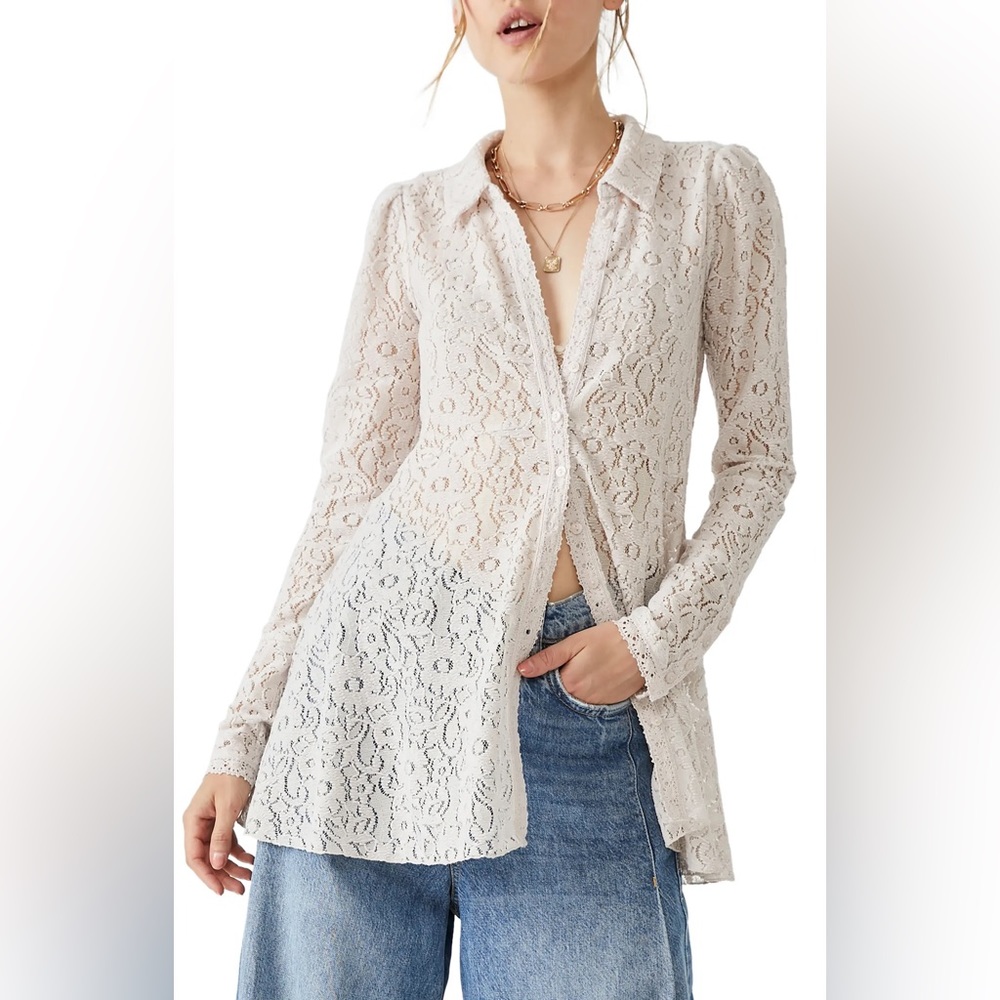 NEW! Free People Heather Lace Tunic sz S